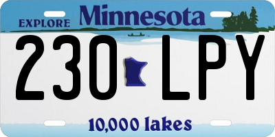 MN license plate 230LPY