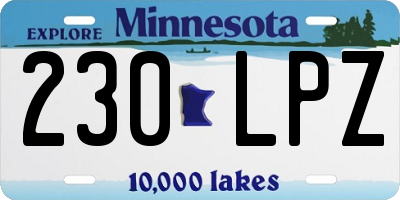 MN license plate 230LPZ