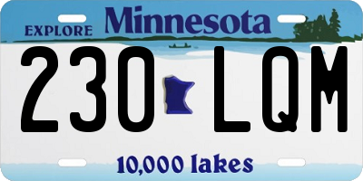 MN license plate 230LQM