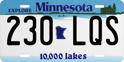 MN license plate 230LQS