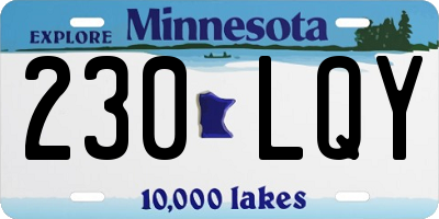 MN license plate 230LQY