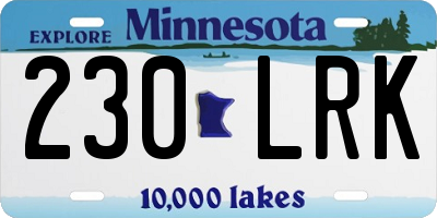 MN license plate 230LRK