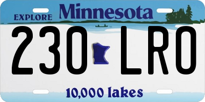 MN license plate 230LRO