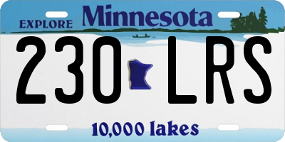 MN license plate 230LRS