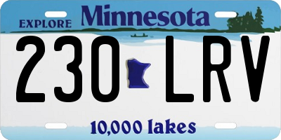 MN license plate 230LRV