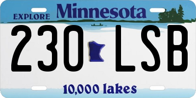MN license plate 230LSB