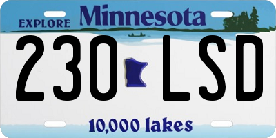 MN license plate 230LSD
