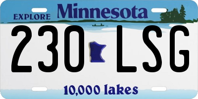 MN license plate 230LSG
