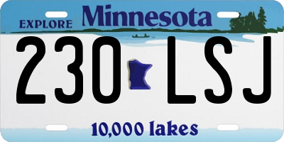 MN license plate 230LSJ