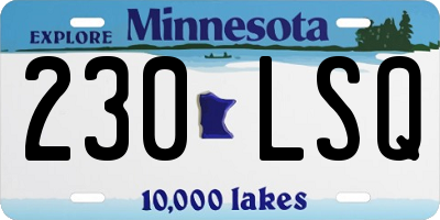 MN license plate 230LSQ