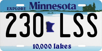 MN license plate 230LSS