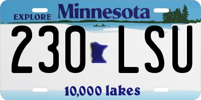 MN license plate 230LSU