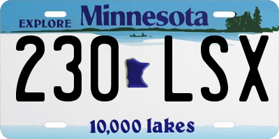 MN license plate 230LSX