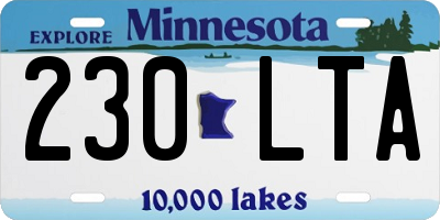 MN license plate 230LTA
