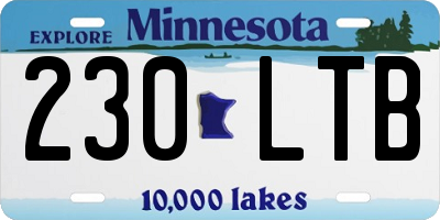 MN license plate 230LTB
