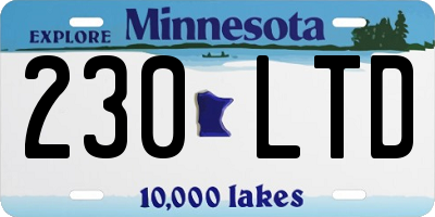 MN license plate 230LTD