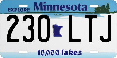 MN license plate 230LTJ