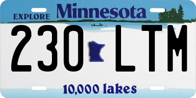 MN license plate 230LTM