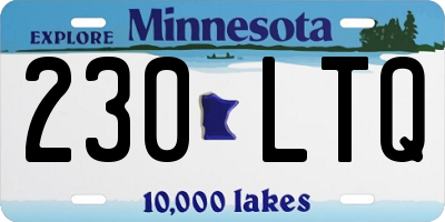 MN license plate 230LTQ