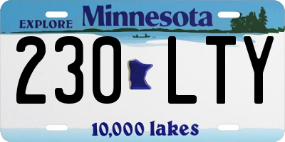 MN license plate 230LTY