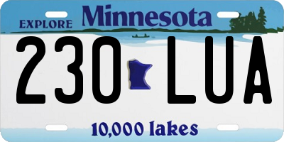 MN license plate 230LUA