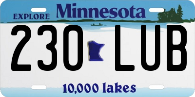 MN license plate 230LUB