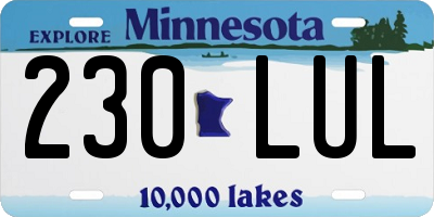 MN license plate 230LUL