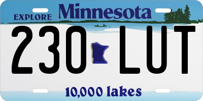 MN license plate 230LUT
