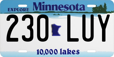 MN license plate 230LUY