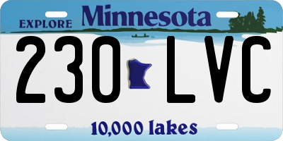 MN license plate 230LVC
