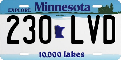 MN license plate 230LVD