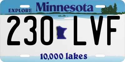 MN license plate 230LVF