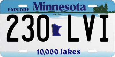 MN license plate 230LVI