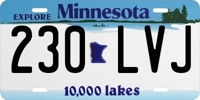 MN license plate 230LVJ