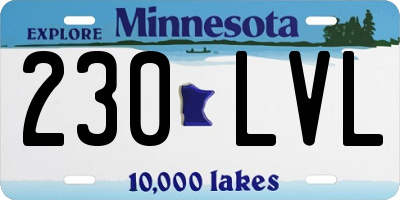 MN license plate 230LVL