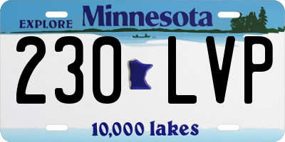 MN license plate 230LVP