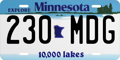 MN license plate 230MDG