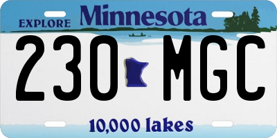 MN license plate 230MGC