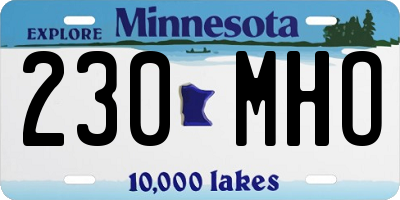 MN license plate 230MHO