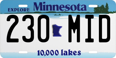 MN license plate 230MID