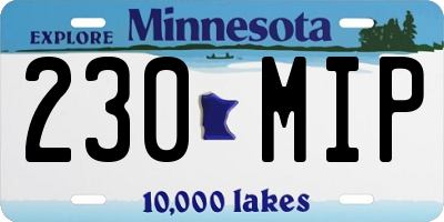 MN license plate 230MIP