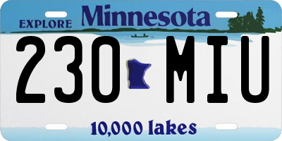 MN license plate 230MIU