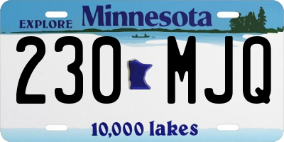 MN license plate 230MJQ