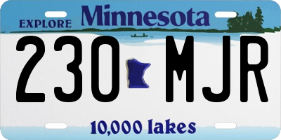 MN license plate 230MJR
