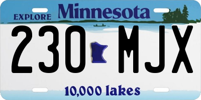 MN license plate 230MJX