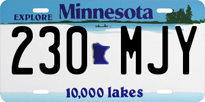 MN license plate 230MJY