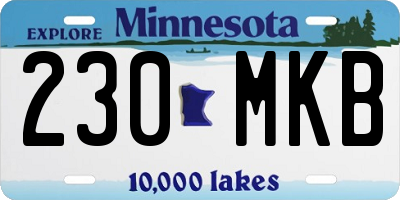 MN license plate 230MKB
