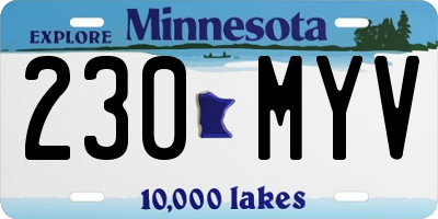 MN license plate 230MYV