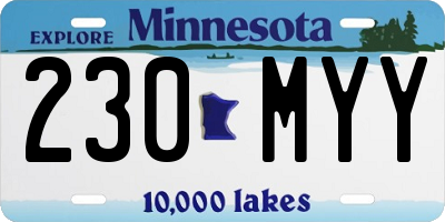 MN license plate 230MYY