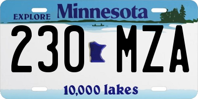 MN license plate 230MZA